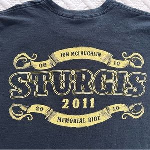 2011 Sturgis Jon McLaughlin Memorial Ride Graphic Distressed Biker Shirt Men L